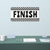 Zwart-wit Racing Finish Line Banner (Beurs)