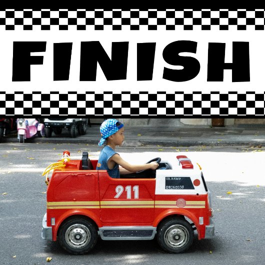 Zwart-wit Racing Finish Line Banner