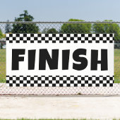 Zwart-wit Racing Finish Line Banner