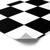 Zwart-wit Racing Finish Line Banner Poster (Hoek)