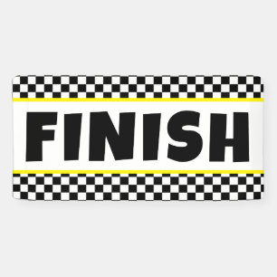 Zwart-wit Racing Finish Line Banner Ras D