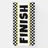 Zwart-wit Racing Finish Line Banner | Ras D (Verticaal)