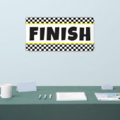 Zwart-wit Racing Finish Line Banner | Ras D (Beurs)