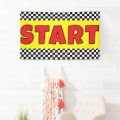 Zwart-wit Racing START Lijn Banner (Insitu)