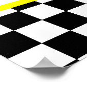 Zwart-wit Racing START Lijn Banner Poster (Hoek)