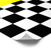Zwart-wit Racing START Lijn Banner Poster (Hoek)