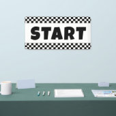 Zwart-wit Racing START Line Banner (Beurs)