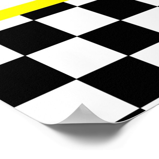 Zwart-wit Racing START Line Banner Poster (Hoek)