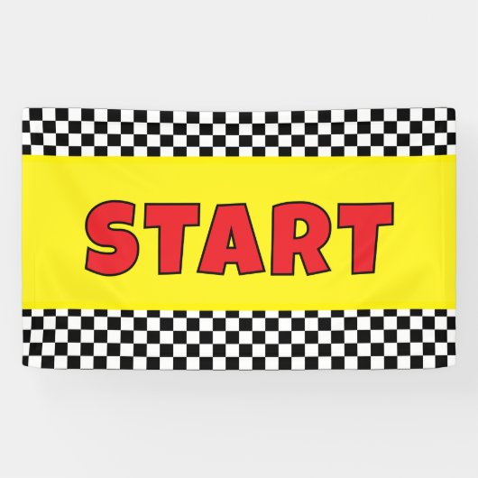 Zwart-wit Racing STARTLIJN Banner (Horizontaal)