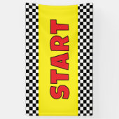 Zwart-wit Racing STARTLIJN Banner (Verticaal)