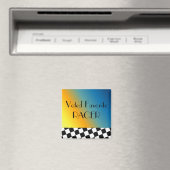 Zwart-wit racingruitpatroon magneet (Insitu (Vaatwasser))