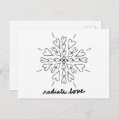 Zwart Wit Radiate Liefde Hart Mandala Briefkaart (Voorkant / Achterkant)