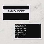 Zwart wit Radioloog visitekaartjes (Voorkant / Achterkant)