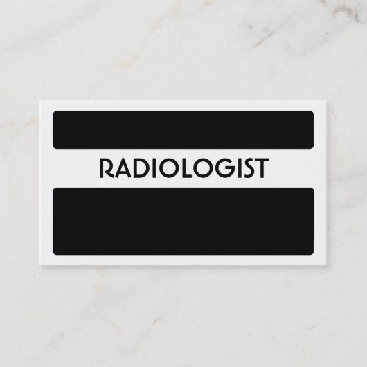 Zwart wit Radioloog visitekaartjes (Voorkant)