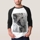 Zwart-wit raglan T-shirt - honkbal jersey (Voorkant)