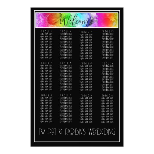 Zwart-wit Rainbow Ink Zitting Grafiek Print Foto Afdruk (Voorkant)