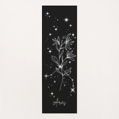 Zwart-wit Ram Zodiac Floral Yogamat (Voorkant)