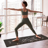 Zwart-wit Ram Zodiac Floral Yogamat