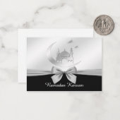 Zwart-wit Ramadan Kareem Notitiekaartje (Voorkant / Achterkant in situ)