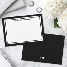 Zwart Wit Rand Minimalistische Naam Monogram
