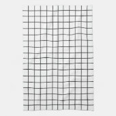 Zwart wit rasterpatroon theedoek (Verticaal)