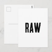 Zwart-wit RAW Briefkaart (Voorkant / Achterkant)