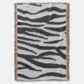 Zwart-wit Realistisch Zebra Bont Textuur Deken (Voorkant Verticaal)