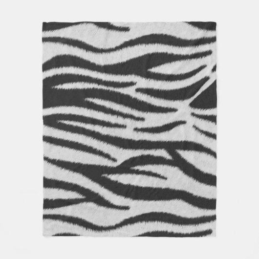 Zwart-wit Realistisch Zebra Bont Textuur Fleece Deken (Voorkant)