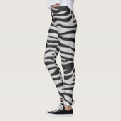 Zwart-wit Realistisch Zebra Bont Textuur Leggings (Links)