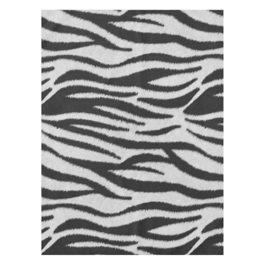 Zwart-wit Realistisch Zebra Bont Textuur Tafelkleed (Voorkant)