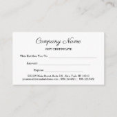 Zwart Wit Rechthoek Lijst Gifting Kortingskaartje (Achterkant)