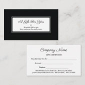 Zwart Wit Rechthoek Lijst Gifting Kortingskaartje (Voorkant / Achterkant)