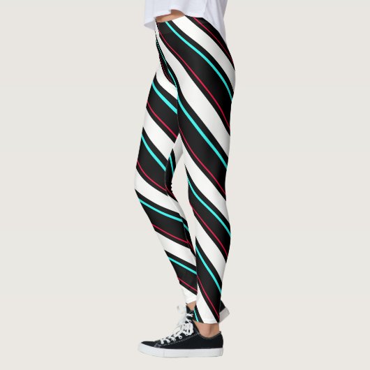 Zwart-wit Regimental Stripes Leggings (Links)