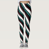 Zwart-wit Regimental Stripes Leggings (Voorkant)