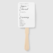 Zwart Wit Reisschema Huwelijksceremonie Programma Handwaaier (Voorkant)