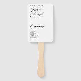 Zwart Wit Reisschema Huwelijksceremonie Programma Handwaaier