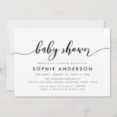 Zwart-wit Relax Script Baby Shower Kaart (Voorkant)