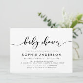 Zwart-wit Relax Script Baby Shower Kaart (Staand voorkant)