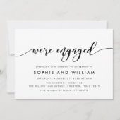 Zwart-wit Relax Script Engagement Party Kaart (Voorkant)