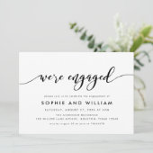 Zwart-wit Relax Script Engagement Party Kaart (Staand voorkant)