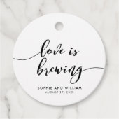 Zwart & Wit Relax Script Liefde is aan het broeien Bedankjes Labels (Voorkant)