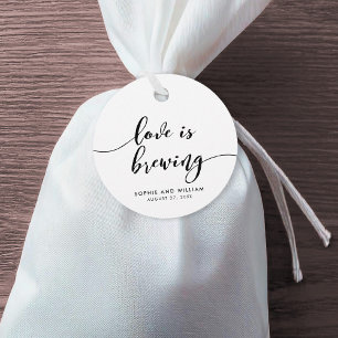 Zwart & Wit Relax Script Liefde is aan het broeien Bedankjes Labels