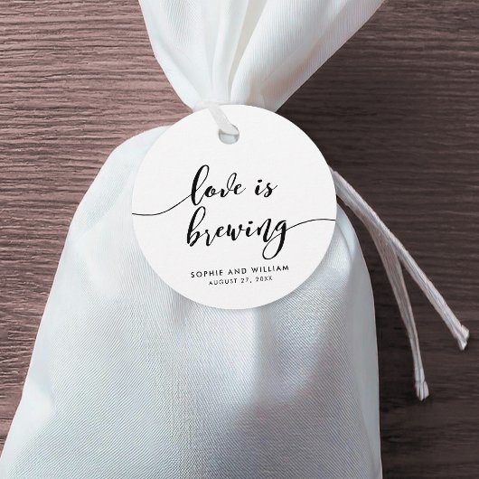 Zwart & Wit Relax Script Liefde is aan het broeien Bedankjes Labels