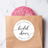 Zwart-wit Relax Script Vrijgezellenfeest Ronde Sticker