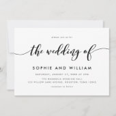 Zwart-wit Relax Script Wedding Kaart (Voorkant)
