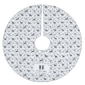 Zwart & Wit Rendier Patroon Monogram Boomrok Kerstboom Rok (Voorkant)