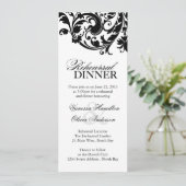 Zwart-wit repetitie diner uitnodigingen (Staand voorkant)
