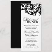 Zwart-wit repetitie diner uitnodigingen (Voorkant / Achterkant)