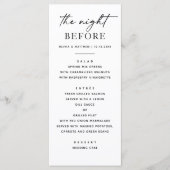 Zwart-wit repetitiediner | De avond ervoor Menu (Voorkant)