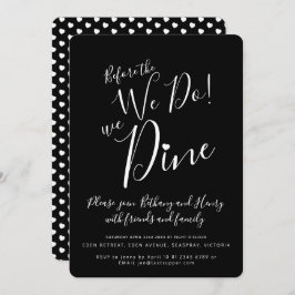 Zwart wit repetitief diner voor we een uitnodiging